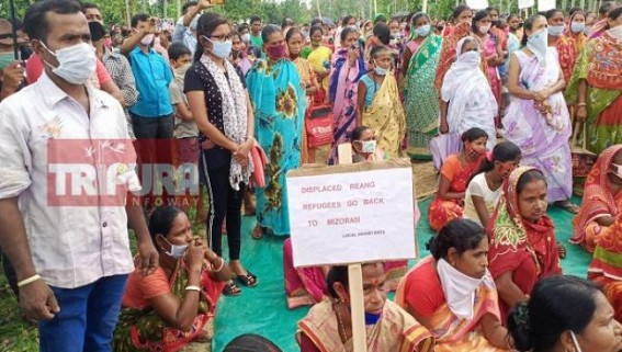 Kanchanpur : Locals staged protest over Brus settlement in Tripura